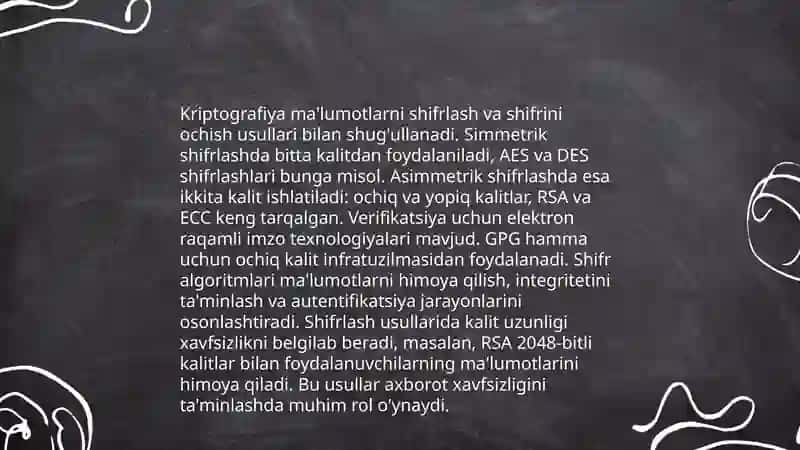 Axborot xavfsizligi va axborotlarni himoyalash usullari 4