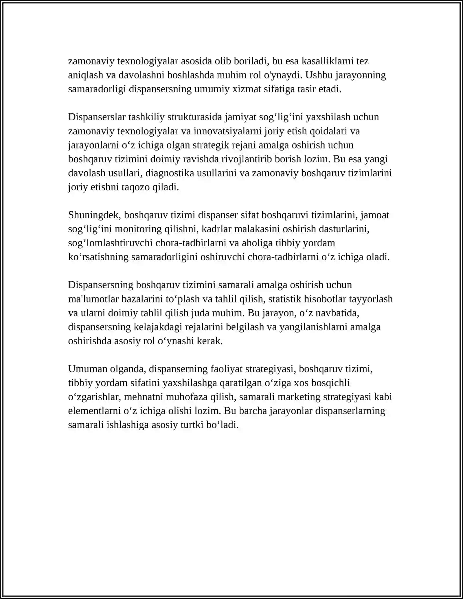 TERI VA TANOSIL KASALLIKLAR DISPANSERI ISH TARTIBINI O‘RGANISH 4