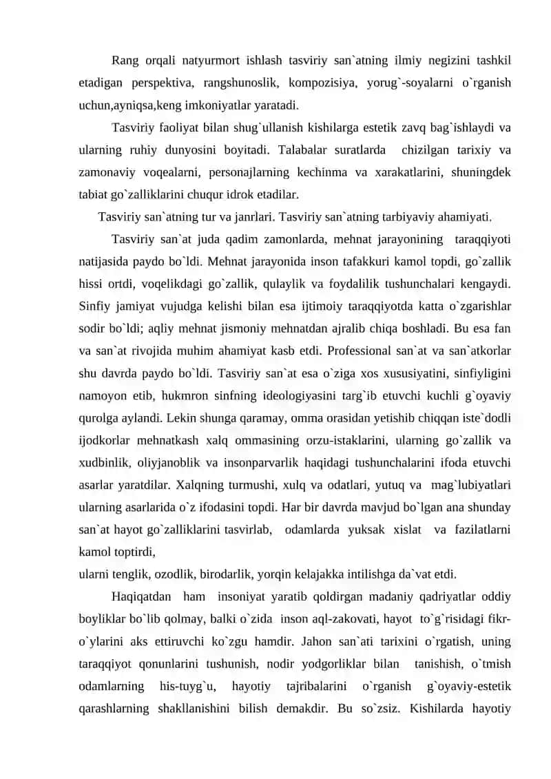 REFERATI TASVIRIY SAN'AT TURLARI VA JANRLARI 4