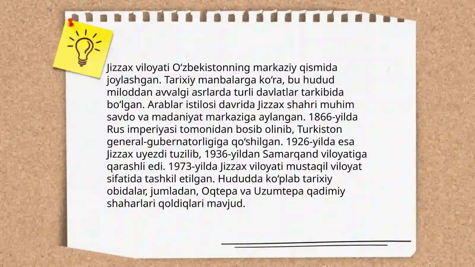 JIZZAX VILOYATI HAQIDA MA'LUMOTLAR 4