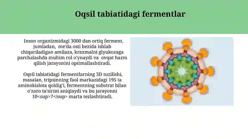 Fermentlar. Tuzulishi va xossalari 4