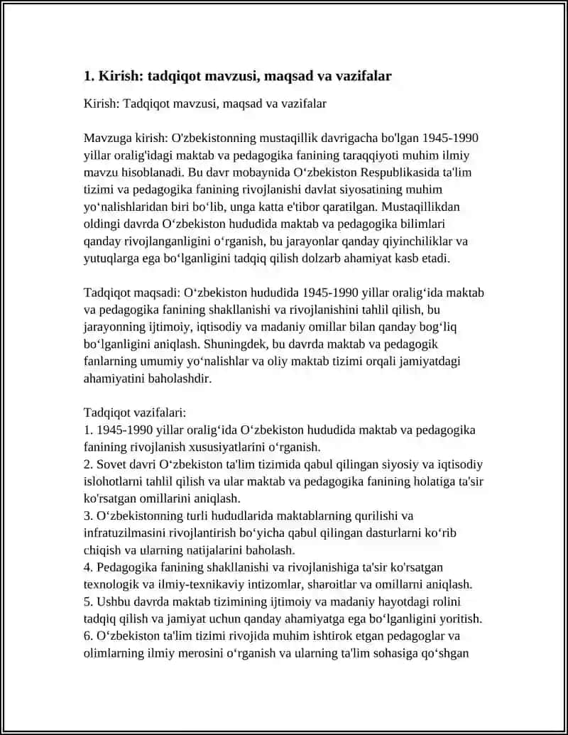 MUSTAQILLIKGACHA 1945 - 1990 BOLǴAN YILLARDA ÓZBEKSTONDA MAKTAB VA PEDOGOGIKA FANINING TARAQQIYOTI 4