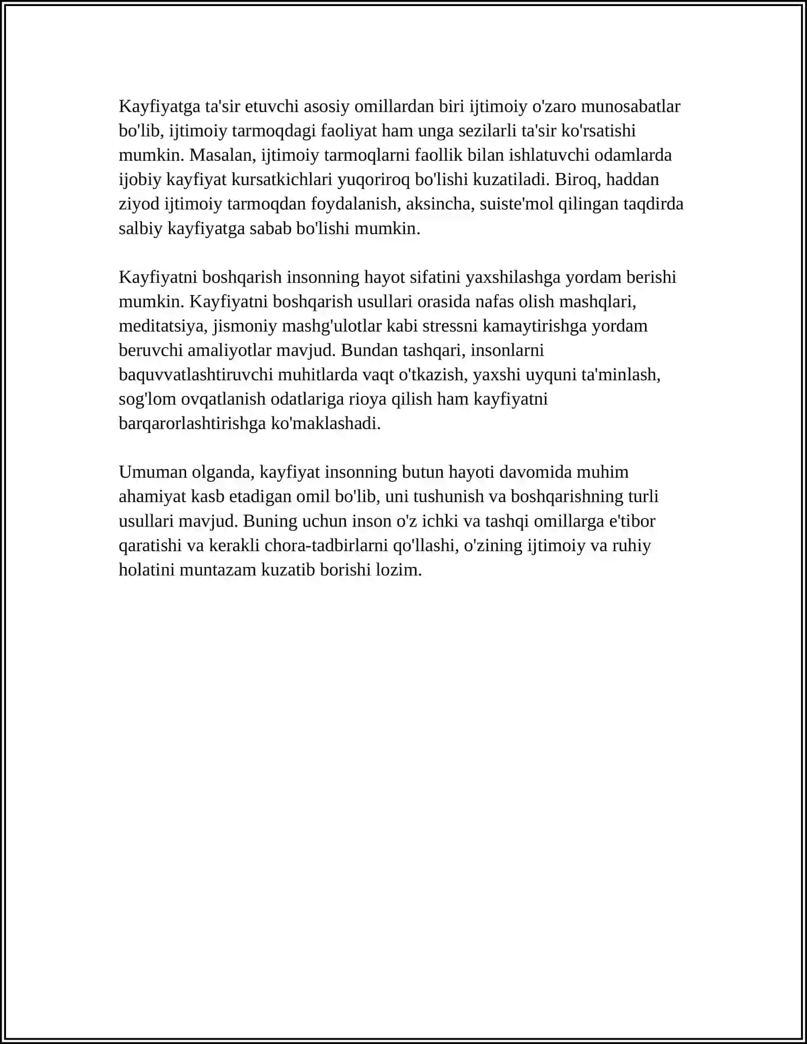 KAYFIYATNING UMUMIY TAVSIFI VA UNING TUZILISHI 4