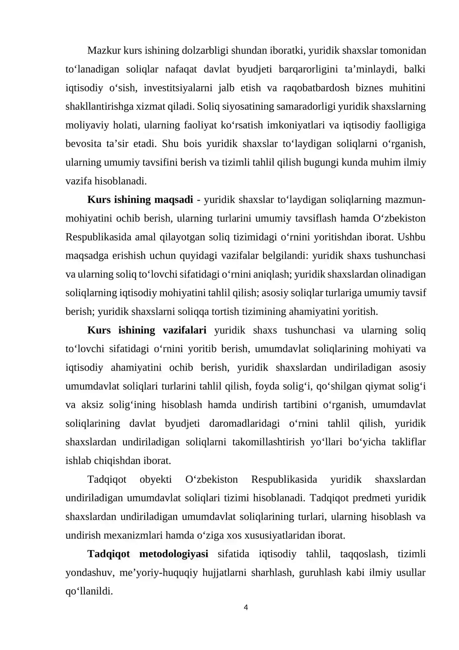 Yuridik shaxslar to‘laydigan soliqlarga umumiy tavsifnoma 4