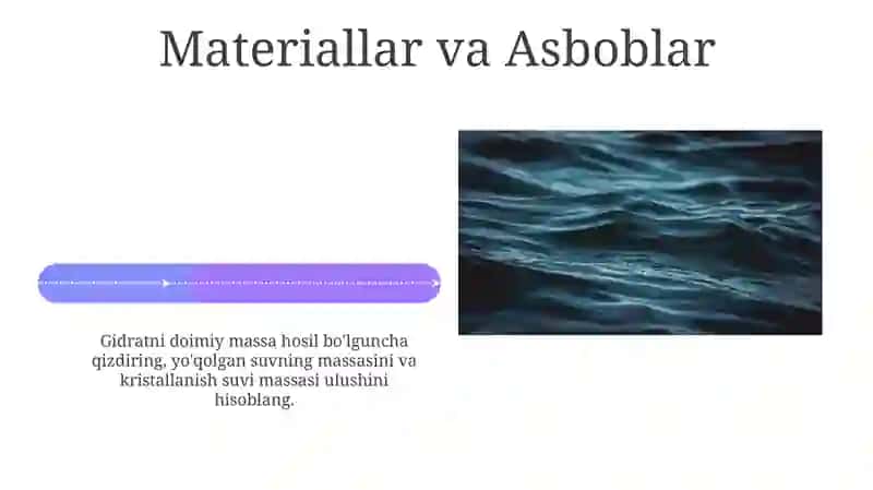 Gravimetrik usulda BaCl×HOH tarkibidagi kristalizasion suv massa ulushini aniqlash 4