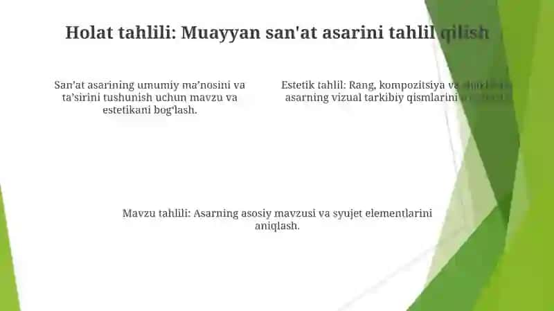 Badiiy asar gʻoyasi Mavzu va estetik edilar 4