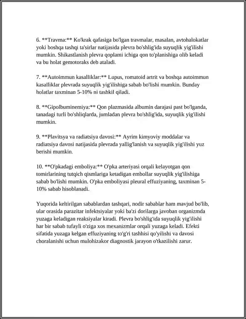 PLEVRA BO‘SHLIG‘IDA SUYUQLIK YIG‘ILISH MEXANIZMI 4