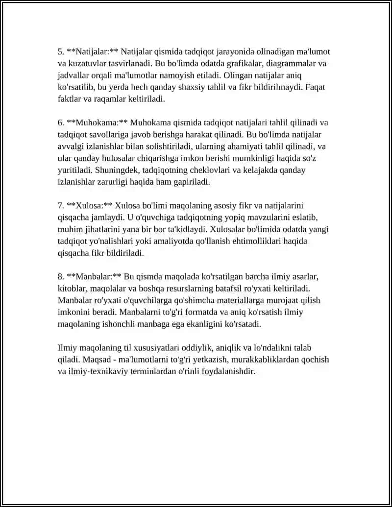 ILMIY MAQOLA VA UNING TIL XUSUSIYATLARI 4
