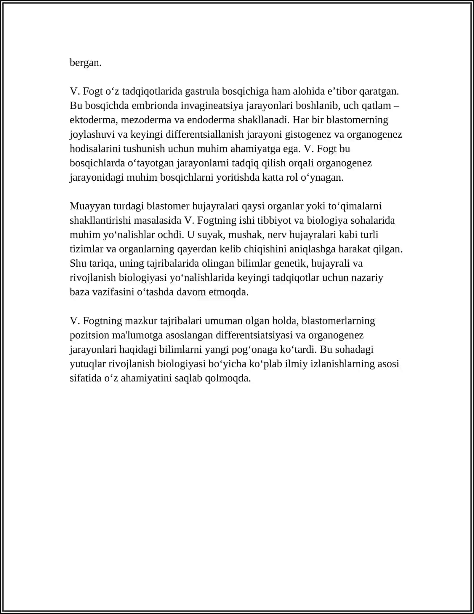V. Fogt tajribalarining umumiy maqsadi va nazariy asoslari 4