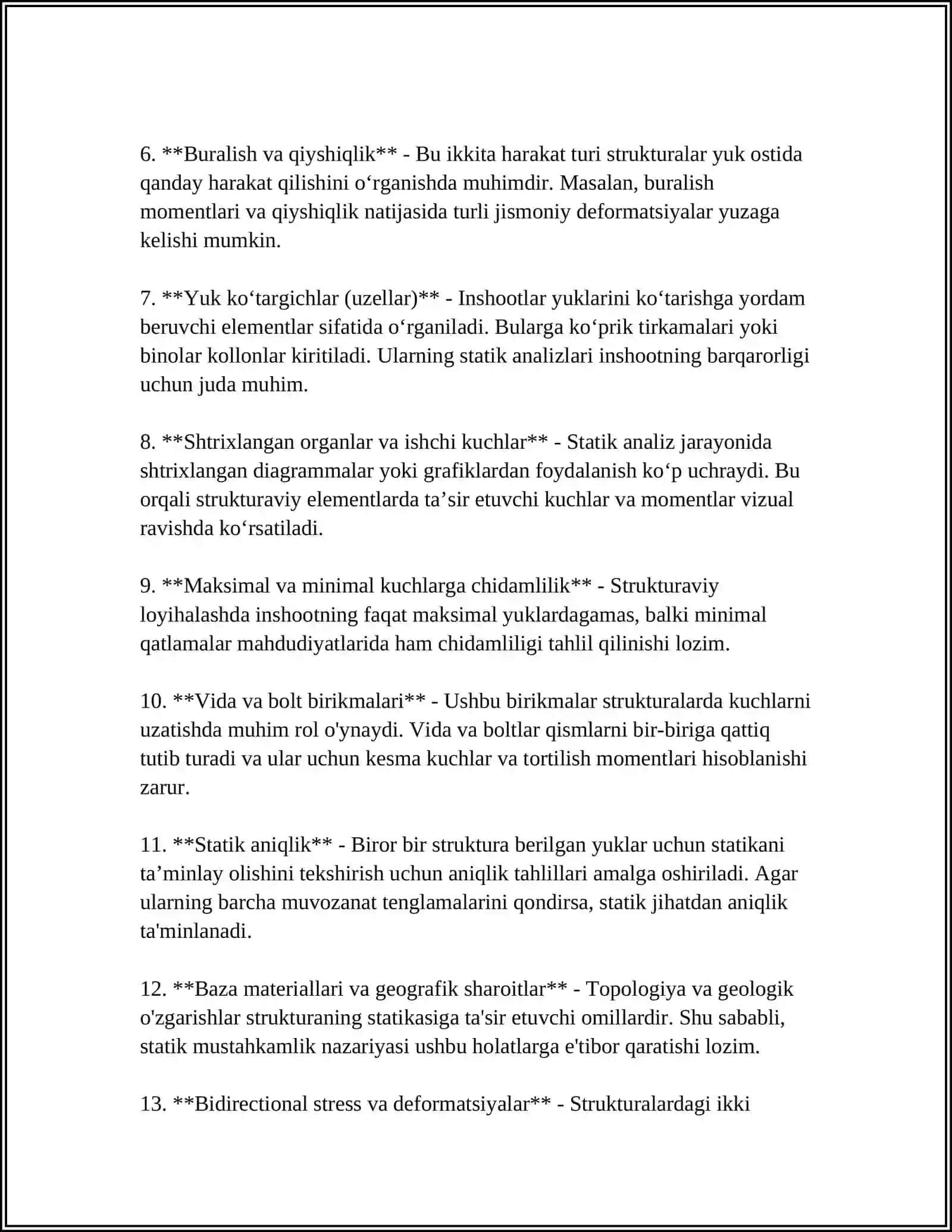Statik mustahkamlik nazariyasi 4