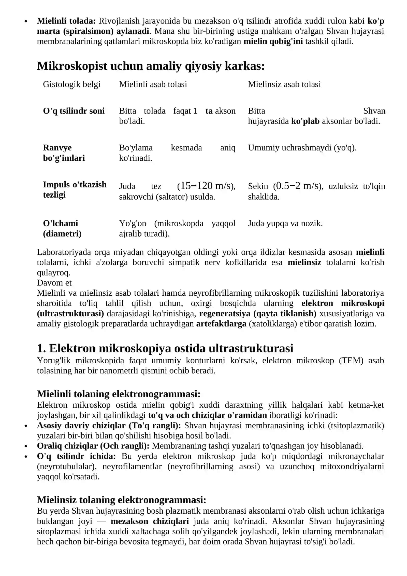 Neyrofibrillar mielinli va mielinsiz tolalarni mikroskopda topish tuzilishi 4