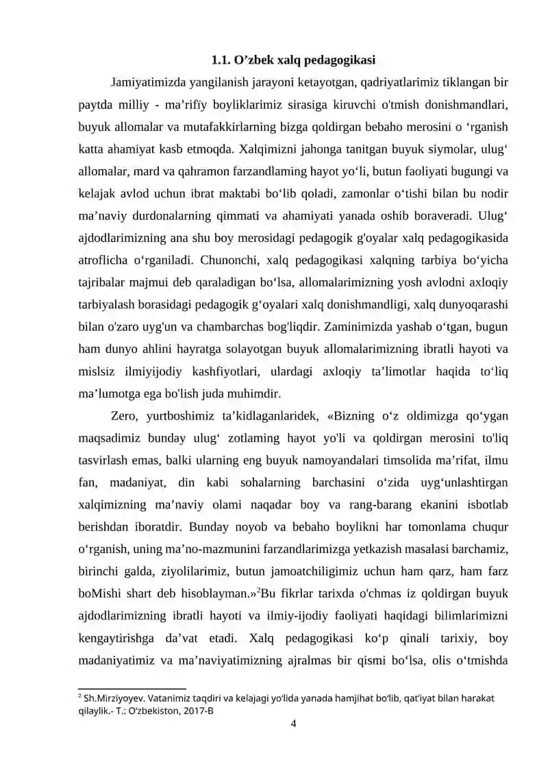 O’zbek xalq pedagogikasi va islom ta’limotida ijtimoiy pedagogik g’oyalar 4
