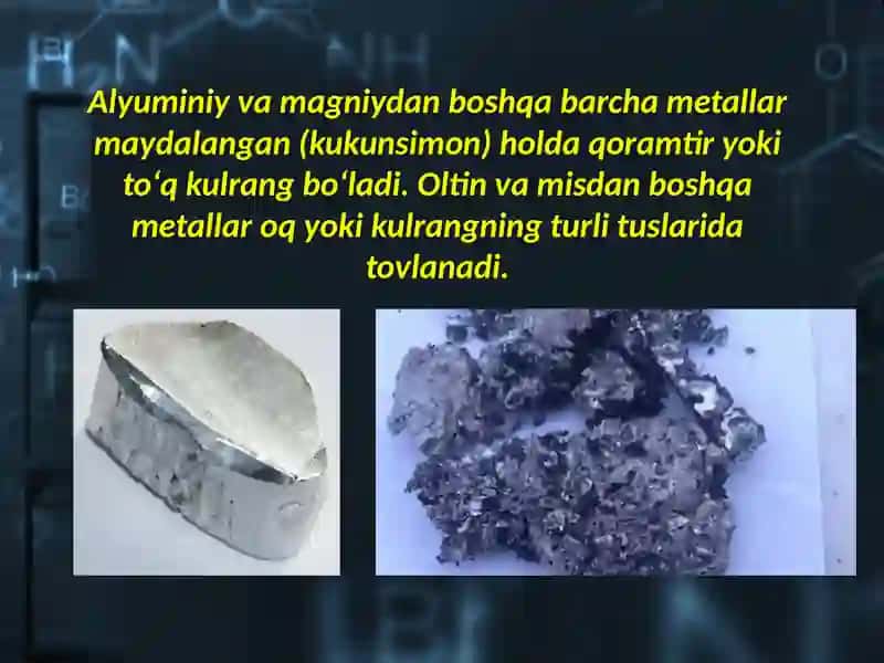Metallarning fizika va kimyoviy xossalari 4