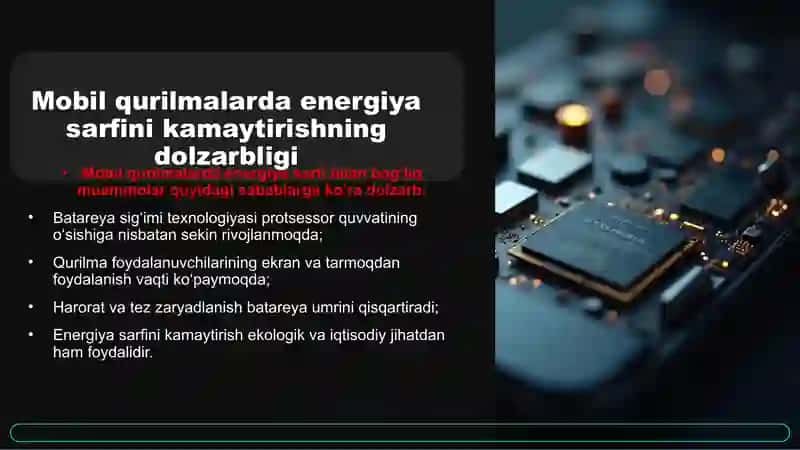 Mobil qurilmalarda energiya sarfini optimallashtirish 4