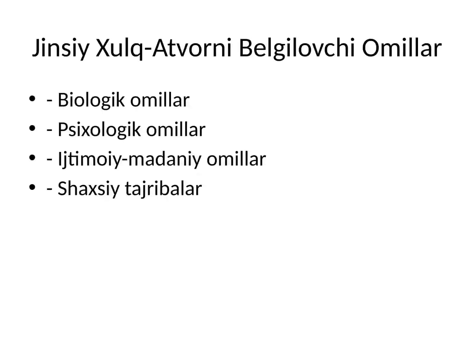 Shaxsning Jinsiy Xulq-Atvori 4