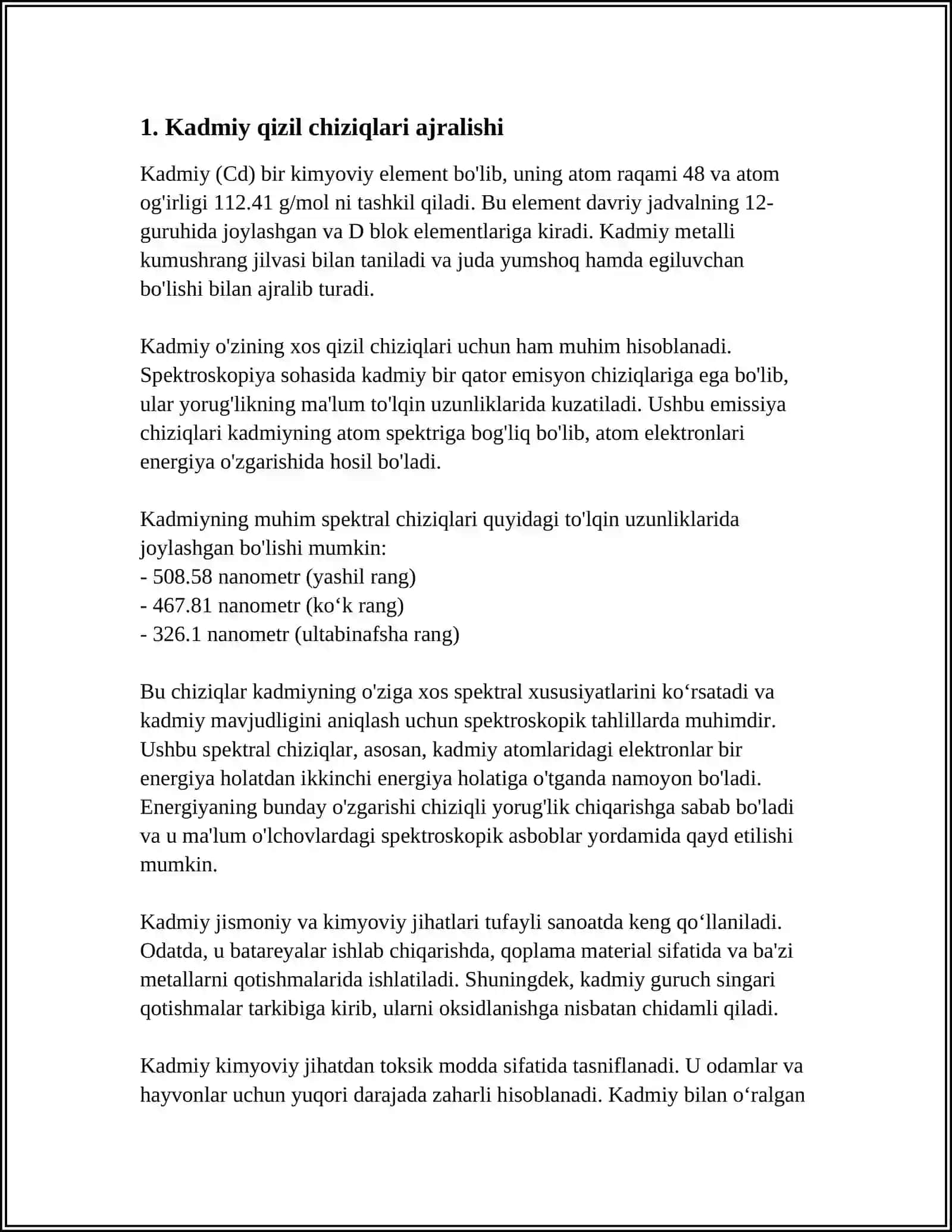 KADMIY QIZIL CHIZIG‘I AJRALISHINING MAGNIT MAYDON KATTALIGIGA BOGLANISHINI FABRI-PERO SPEKTROMETRIDA ORGANISH 4