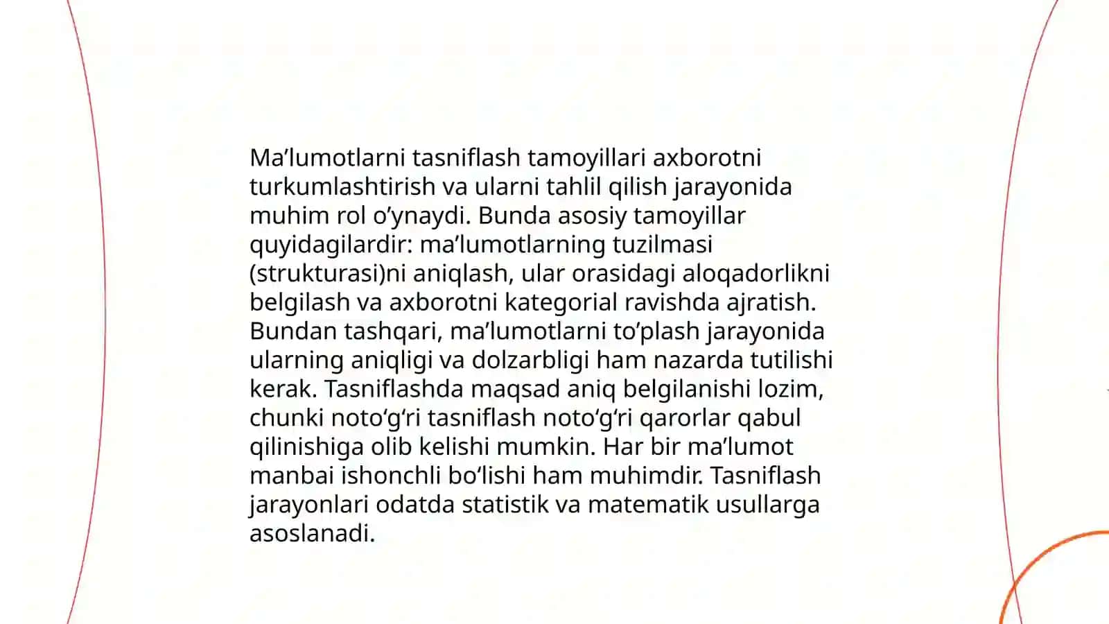 Matnli ma’lumotlarni qayta ishlash tamoyillari va vaziri 4
