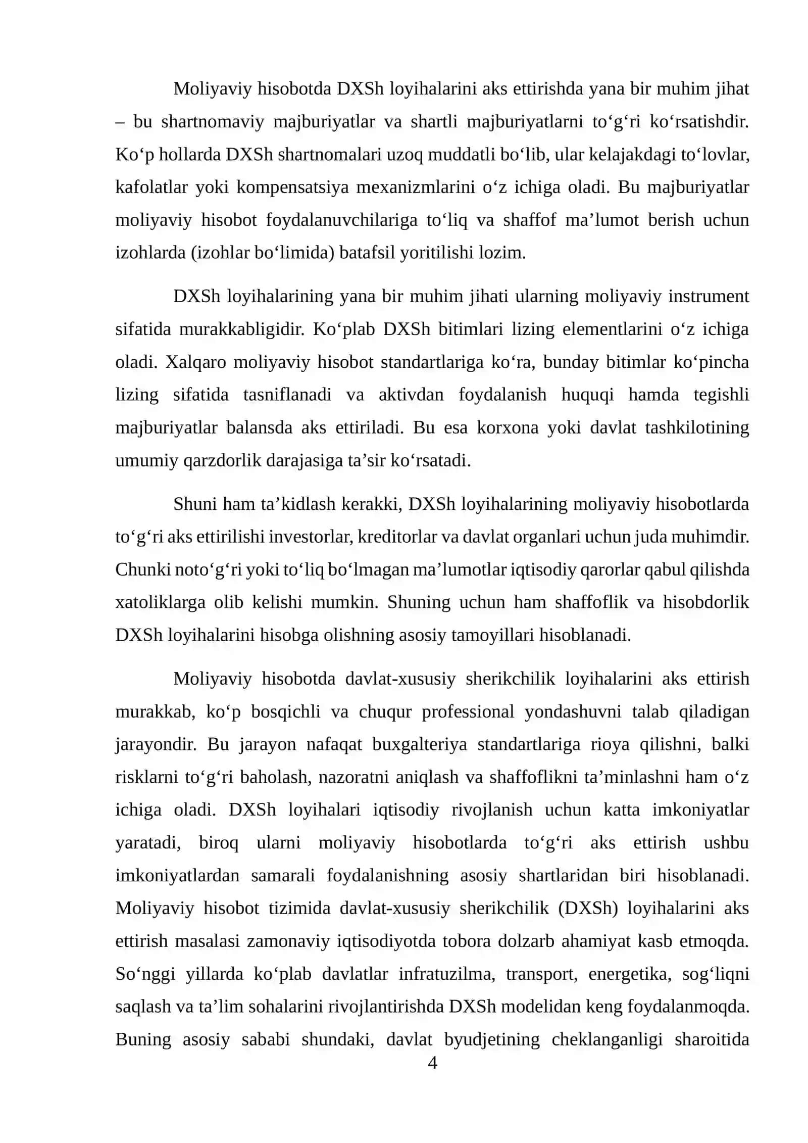 MOLIYAVIY HISOBOTDA DAVLAT-XUSUSIY SHERIKCHILIK LOYIHALARINI AKS ETTIRISH 4
