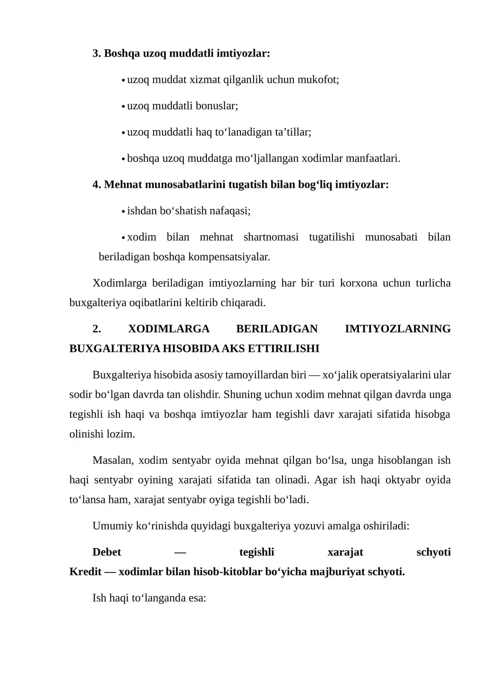 Xodimlarga beriladigan imtiyozlarning moliyaviy hisobotda aks ettirilishini tahlil qilish 4