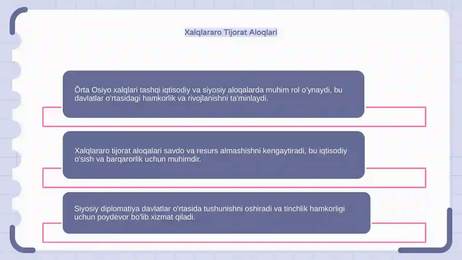 Õrta Osiyo xalqlarining tashqi iqtisodiy va siyosiy diplomatik aloqalari 4
