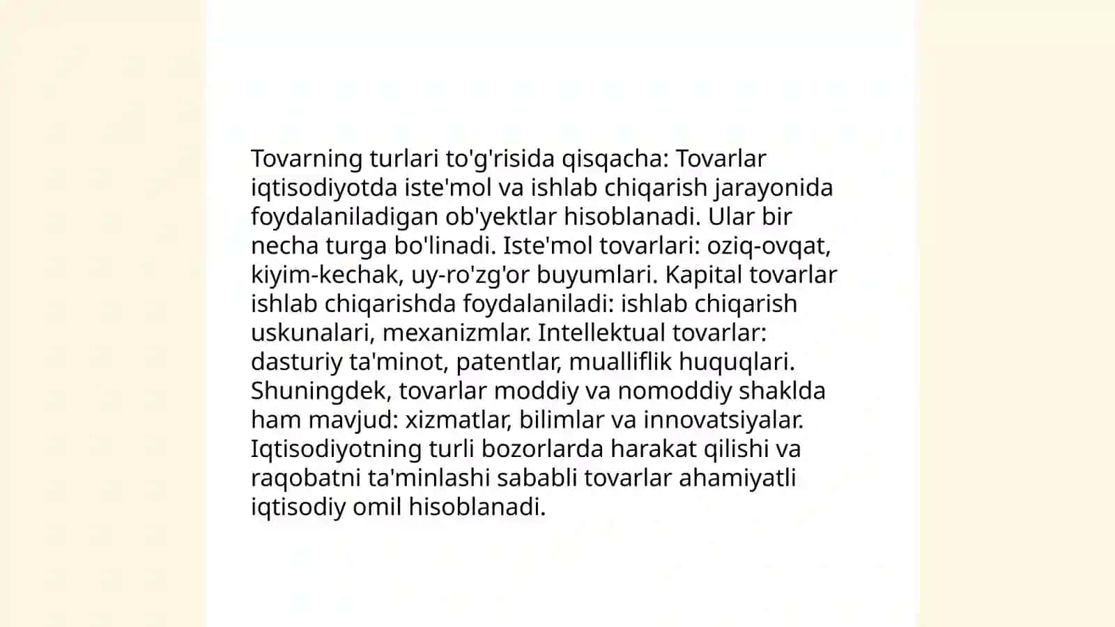 Tovar va uning xususiyatlari 4