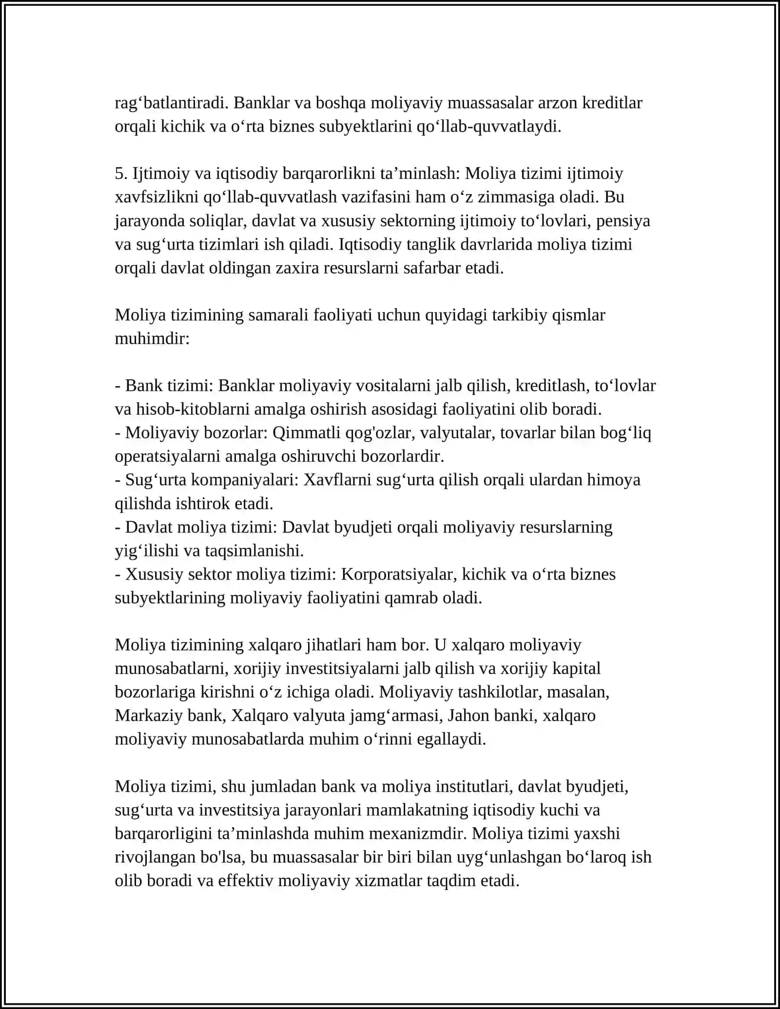 Moliya tizimi 4