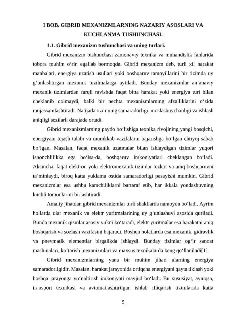 GIBRID MEXANIZMLAR KUCHLANMA TAHLILI 4