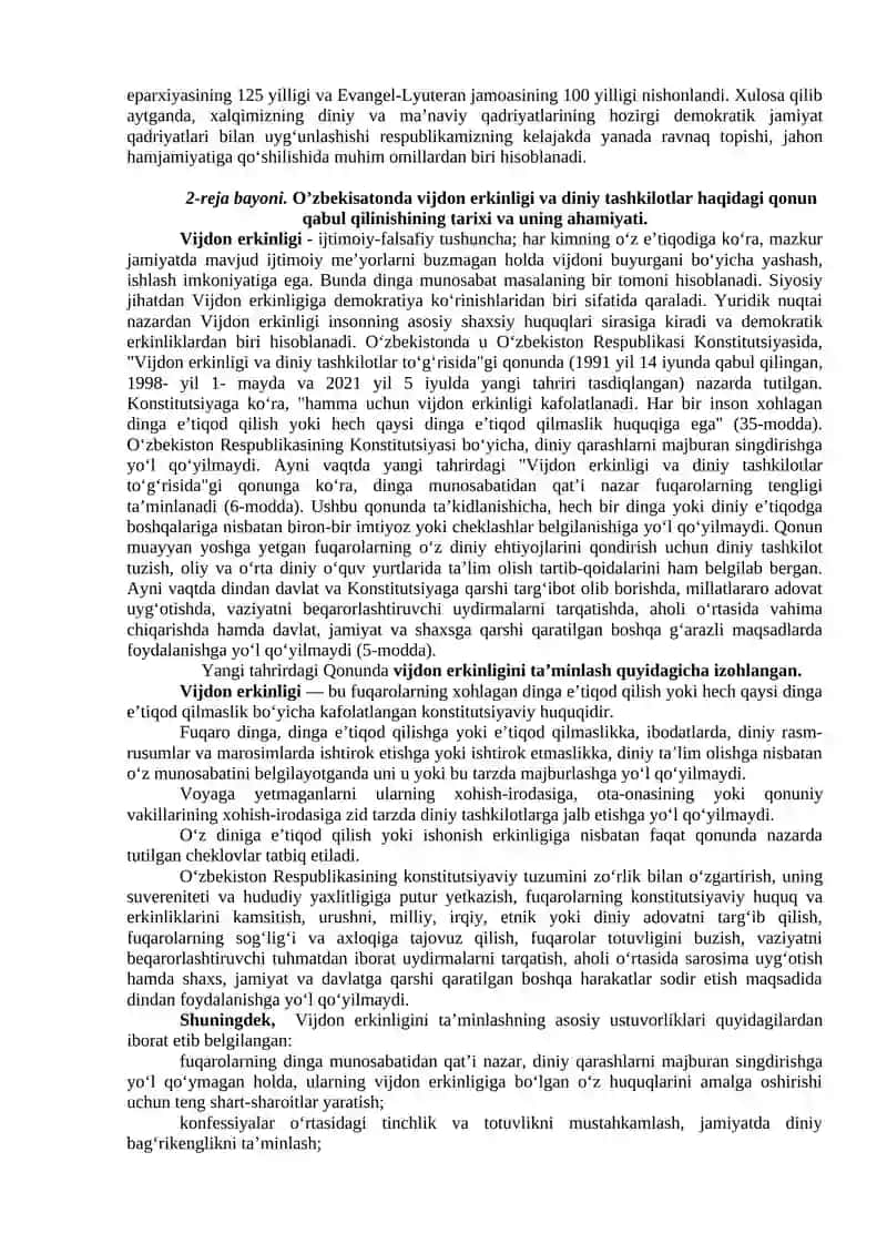 Konfessiya tushunchasining mohiyati va O‘zbekistonda faoliyat yurituvchi diniy konfessiyalarning tasnifi 4