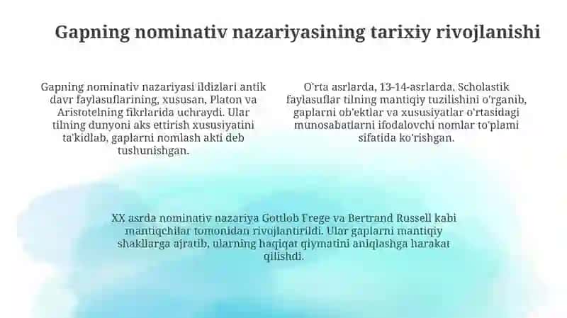 Propozitsiya tushunchasi va gapning nominativ nazariyasi 4