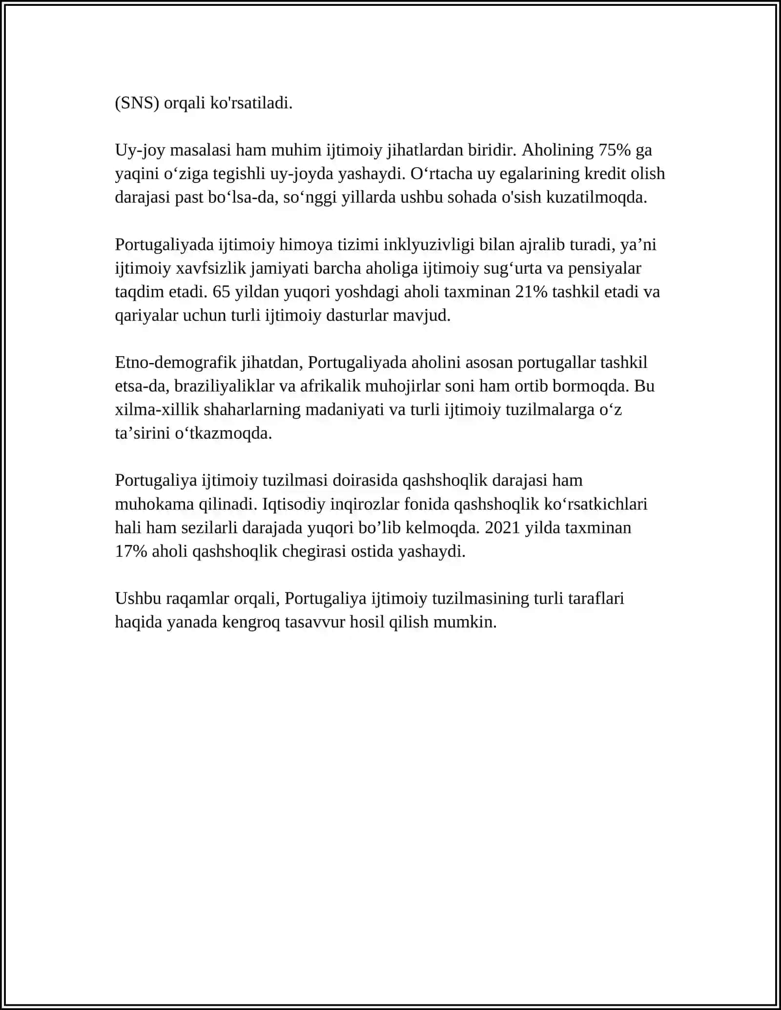 PORTUGALIYANING IJTIMOIY, IQTISODIY, SIYOSIY TOMONLARI HAQIDA 4