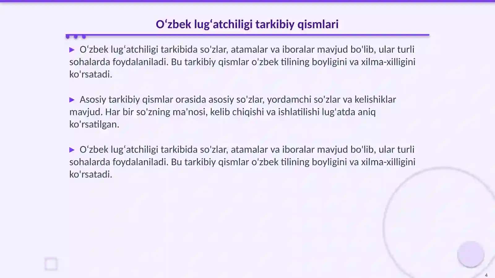 Oʻzbek lugʻatchiligining eski oʻzbek tili davri 4