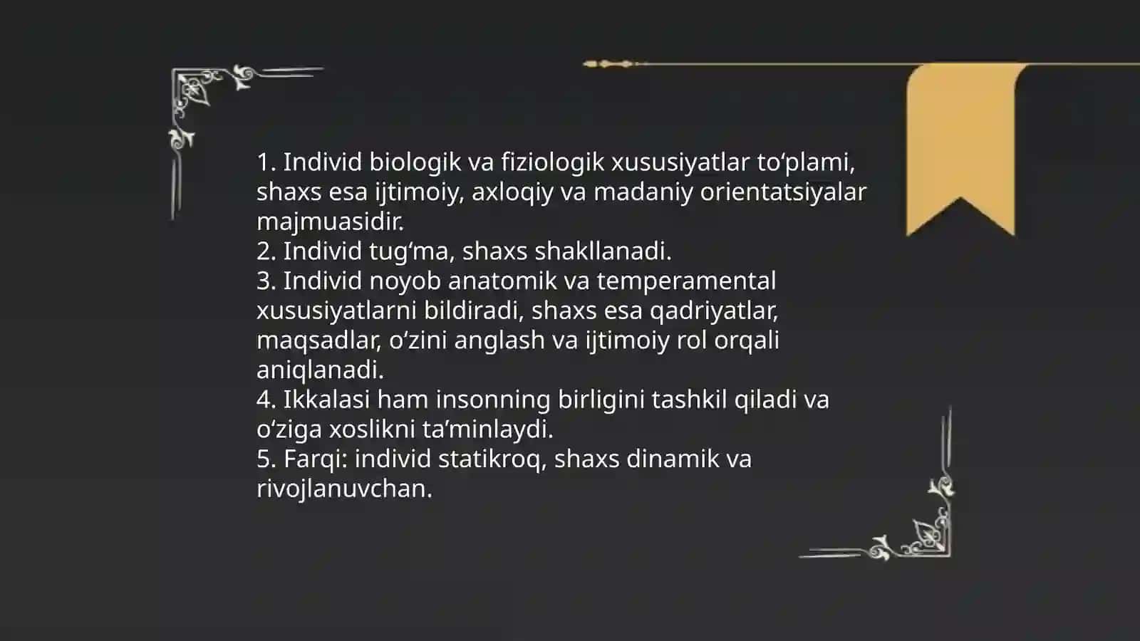 Shaxs psixologiyasiga kirish, individ va shaxs 4