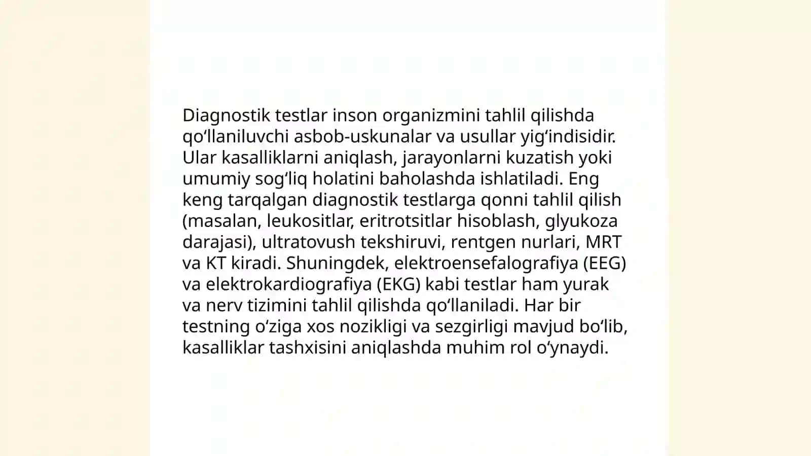 Test, testlarning turlari bòyicha tavsiyalar tayyorlash 4