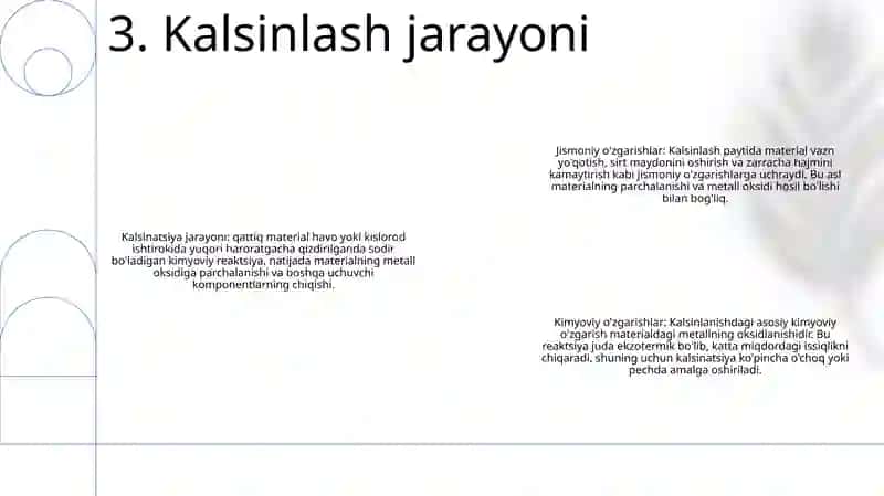 Ohaktoshdan Ohak Olishda Kechadigan Fizikaviy Kimyoviy Jarayonlar 4