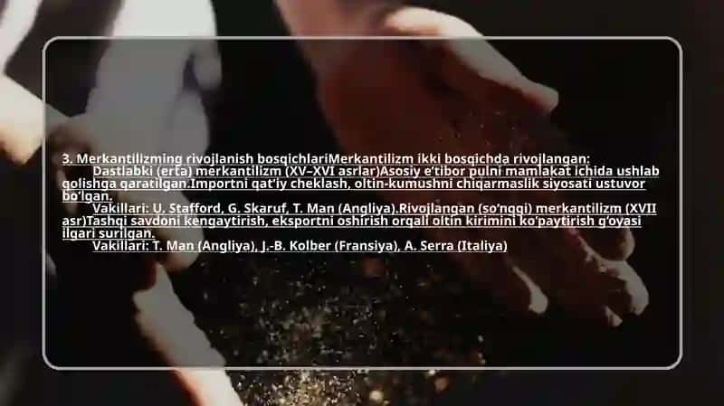 MERKANTILIZM IQTISODIY TA’LIMOTINIGMOHIYATI VA AHAMIYATI 4