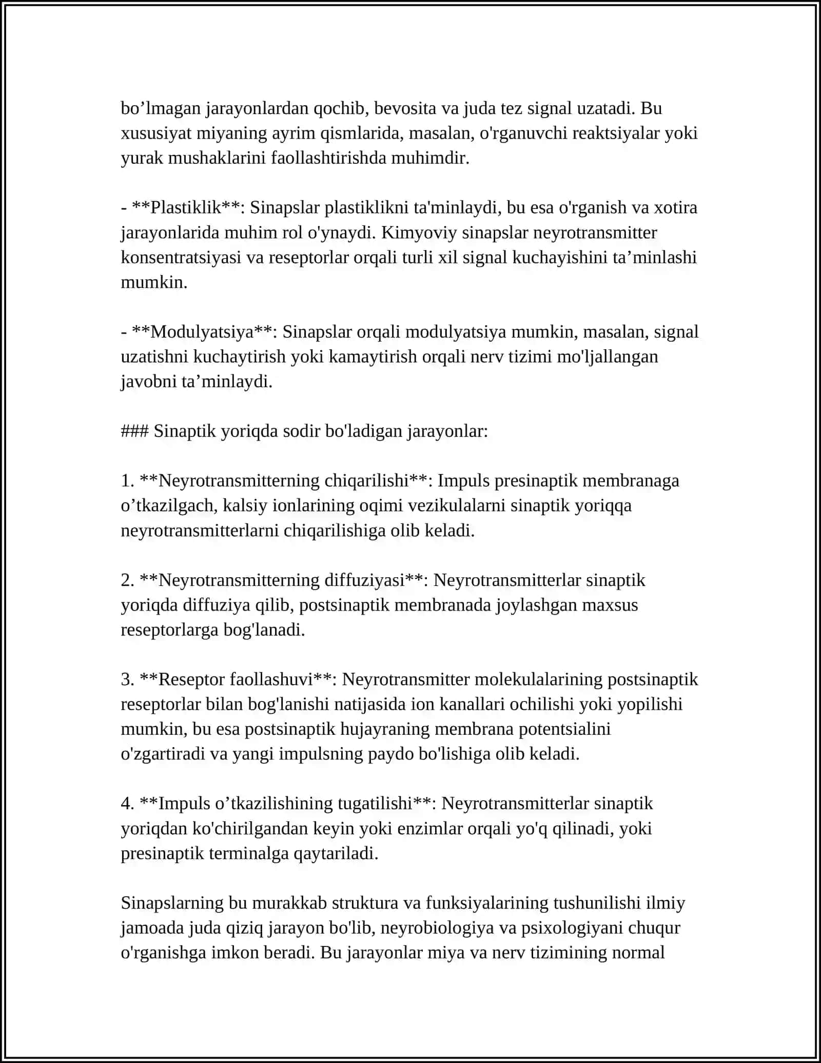 SINAPS MEDIATORLARNING UMUMIY TAVSIFI EFAPSLAR 4
