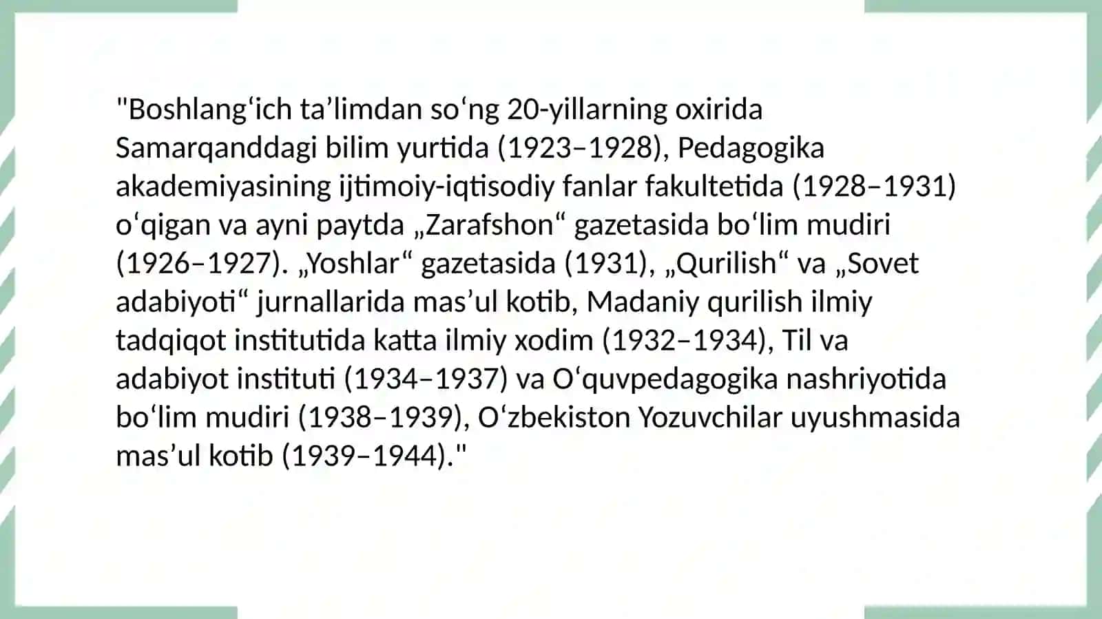 Hamid Olimjon hayoti va ijodi. Oybek – ijodida bolalik olami tasviri 4