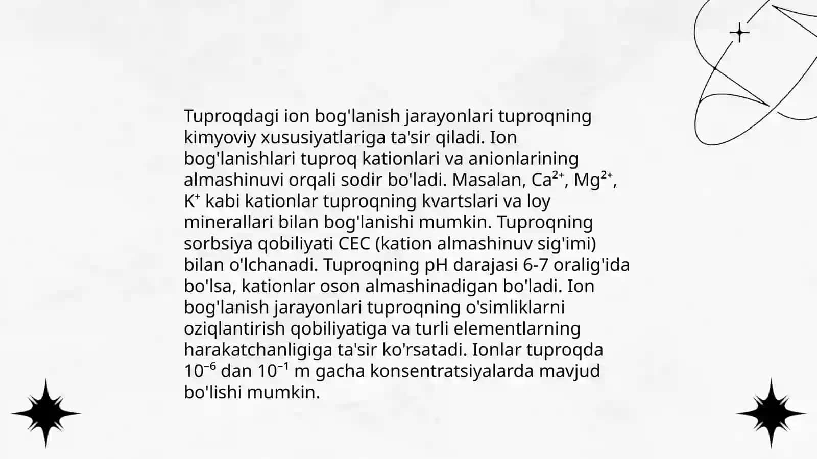Tuproqning suvining ifloslanishi ion bog'lanishi birikmalarini aniqlab ulardan tozalash g'oyalarini ishlab chiqarish 4