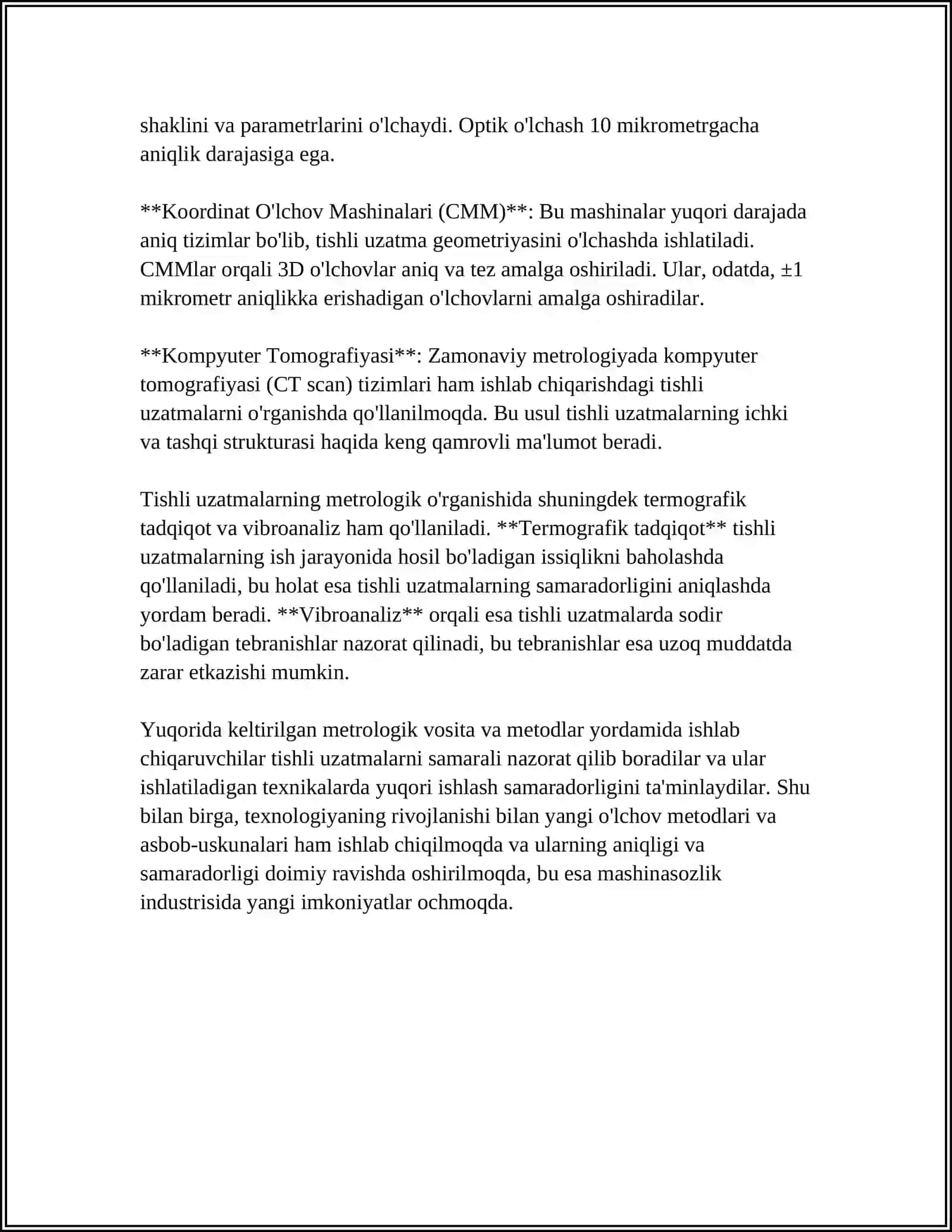METROLOGIYA FANIDAN. TISHLI UZATMALARNI VAZIFALARI. UZATMANING KINEMATIK, TEKIS ISHLASH VA TUTASHISH ANIQLIGI. UZATMADA TISHLI G'ILDIRAKLARNING TUTASHISH ANIQLIGI. TISHLI UZATMALARNING SHARTLI BELGILANISHI 4