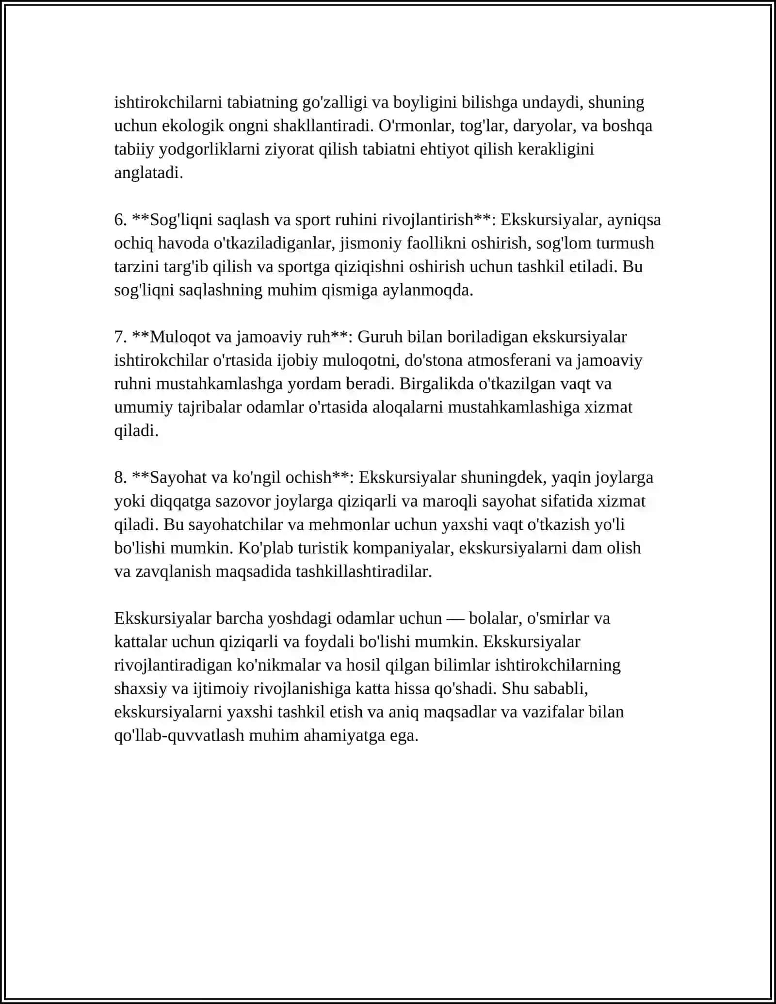 Ekskursiyalarning maqsad va vazifalari 4