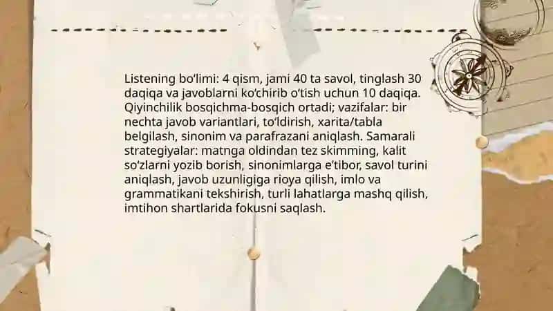 IELTS imtihonining umumiy tuzilishi 4