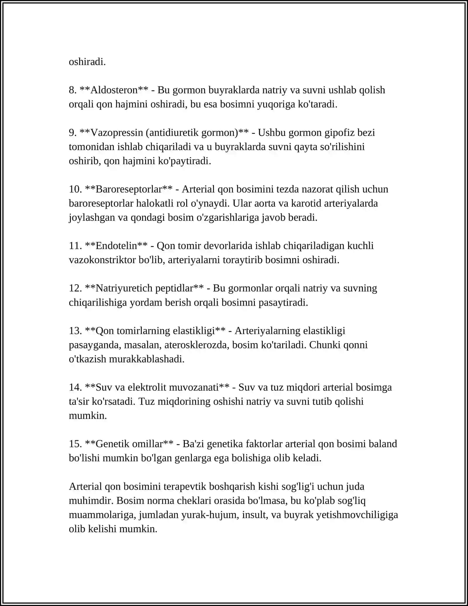 ARTERIAL QON BOSIMI MIKROTSIRKULYASIYA TIZIMI. QON TOMIRLAR TONUSINI BOSHQARILISHI 4
