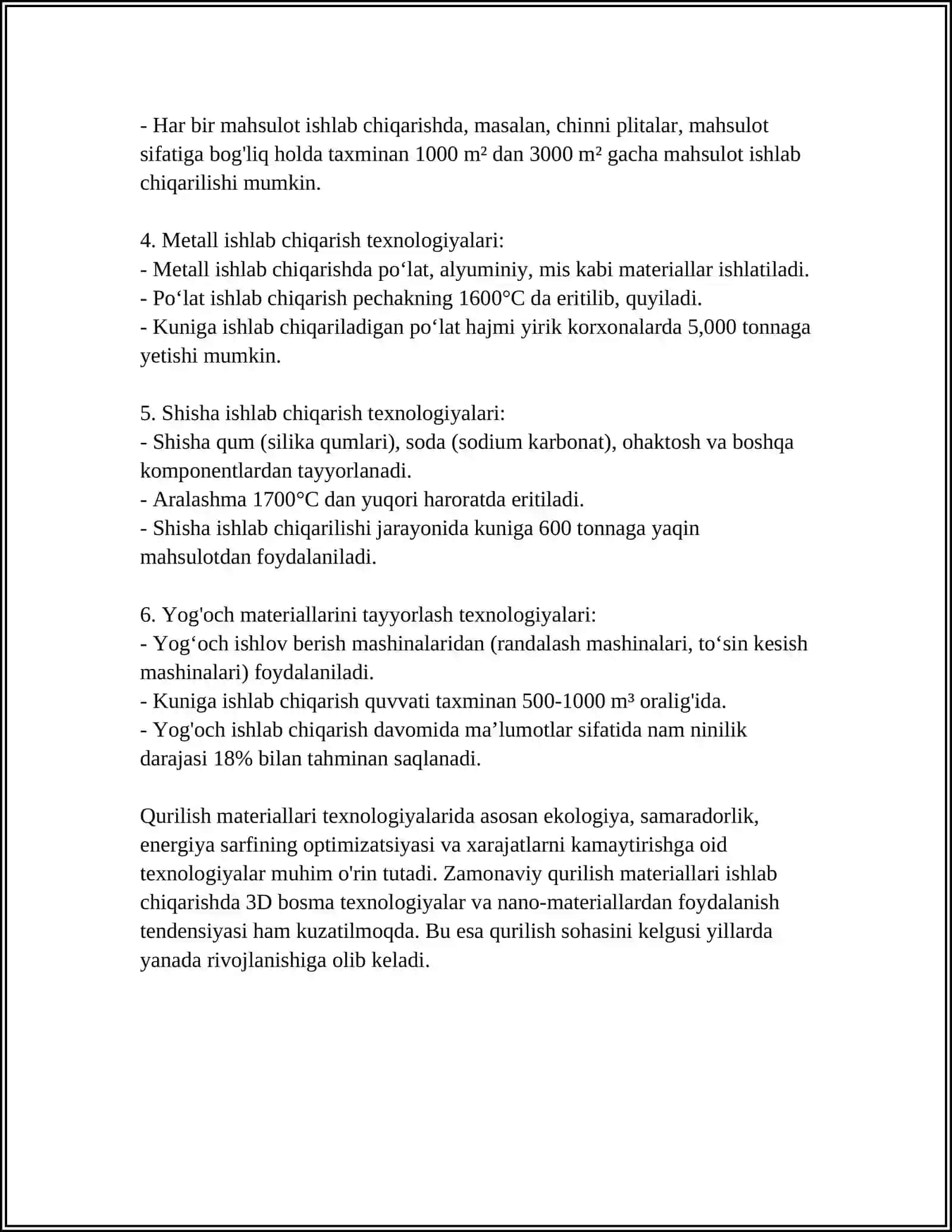 Qurilish materiallarini tayyorlash texnologiyalari 4