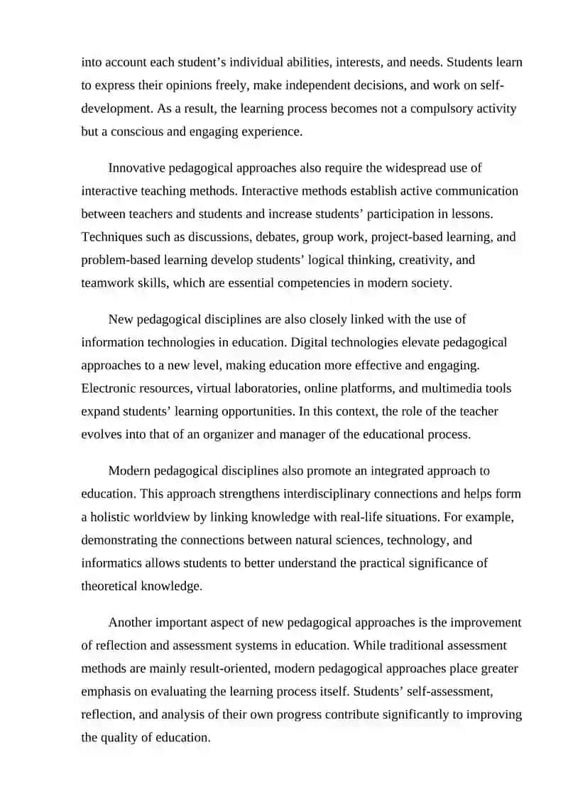 “The Application of New Pedagogical Approaches and Information Technologies in the Teaching Process (Based on the Experience of Grade 10)” 4