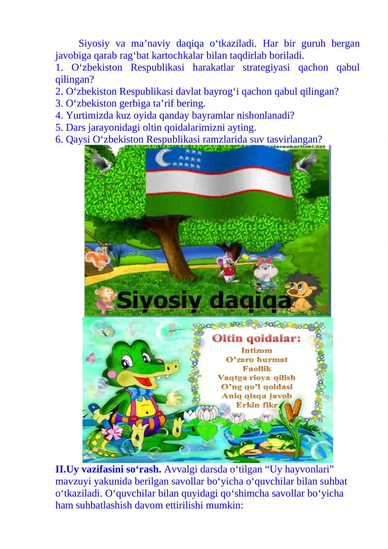 3-sinf Tabiiy fandan Sutemizuvchilar mavzusida 1-chorak dars ishlanmasi 4