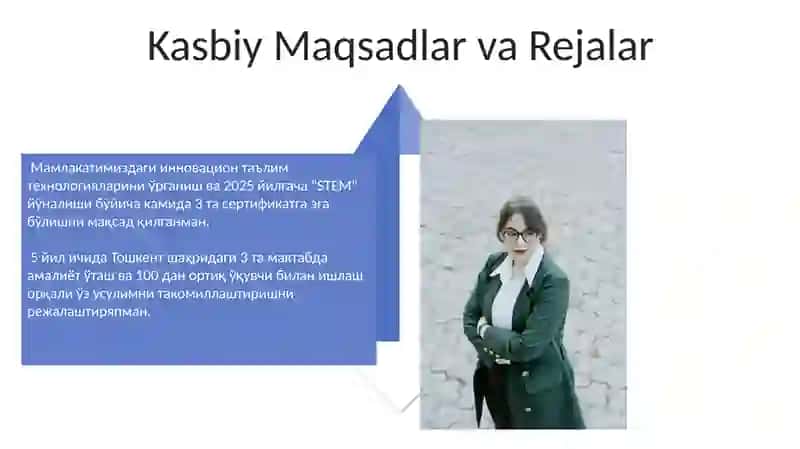 Mening tanlagan kasbim O'qituvchi 4
