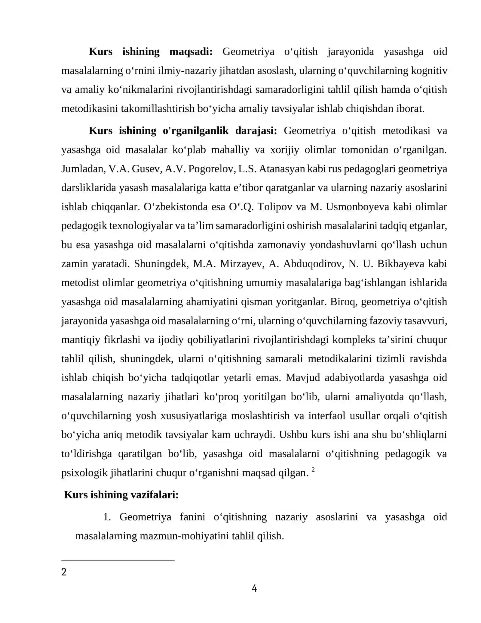 Geometriya o‘qitish jarayonida yasashga oid masalalarning o’rni 4