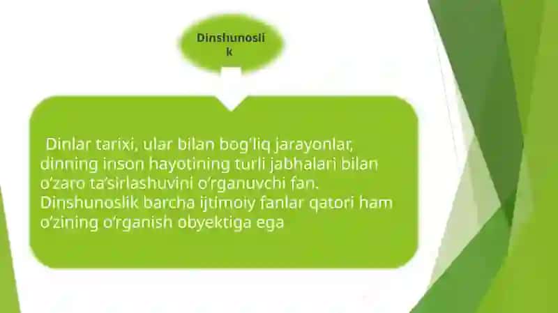 Dinshunoslik fanining predmeti, maqsadi va vazifalari 4