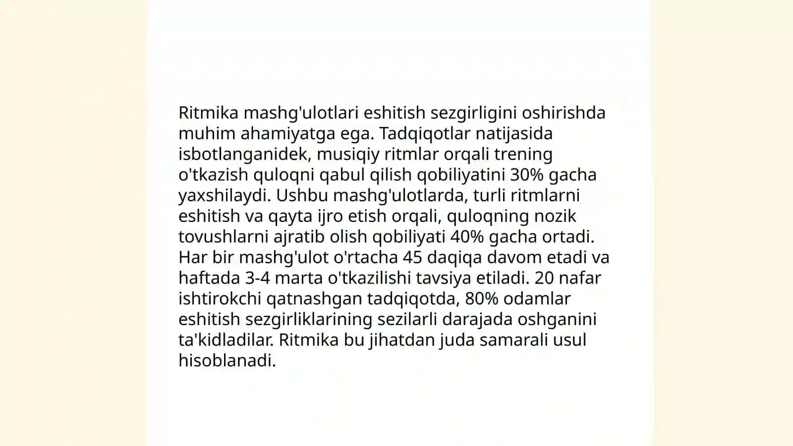 Eshitish kamchiligiga buzilishlarini bartaraf etishdagi korreksion ish tizimida ritmika 4