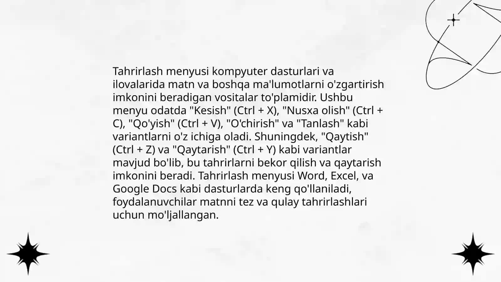 Word dasturi menyular qatori va ular bilan ishlash 4